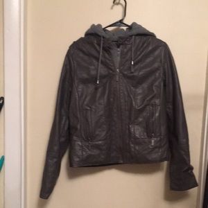 Gray leather looking jacket